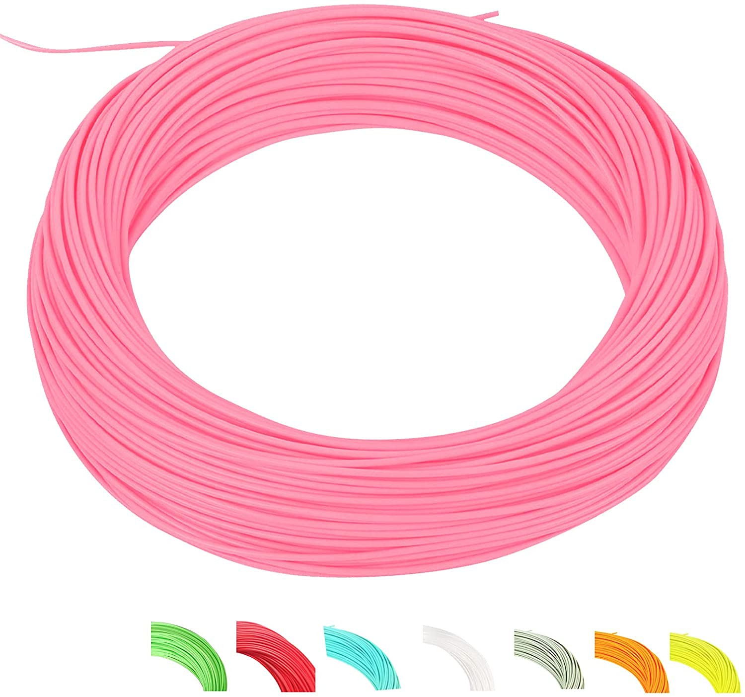 MAXIMUMCATCH Maxcatch Weight Forward Floating Fly Fishing Line 100ft Yellow, Orange, Teal Blue, Moss Green, Pink (WF1F/2F/3F/4F/5F/6F/7F/8F/9F/10F) (Fly Line Pink, WF1F 100FT)