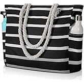 Clothirily Beach Bag for Women - Large Beach Tote Bag, Waterproof Sandproof Beach Bag with Zipper, Large Swim Pool Beach Tote