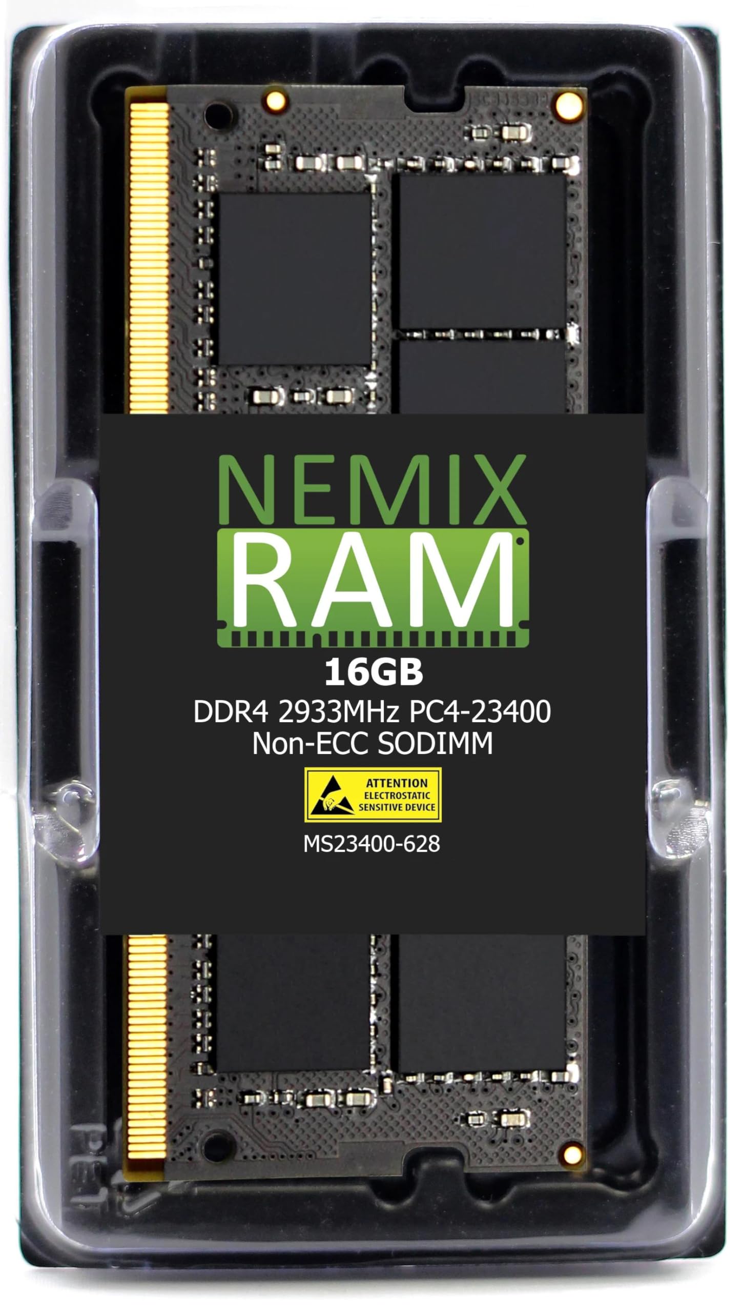 NEMIX RAM 16GB (1X16GB) DDR4 2933MHz PC4-23400 2Rx8 1.2V CL21 260-PIN SODIMM sin ECC Memoria para computadora portátil