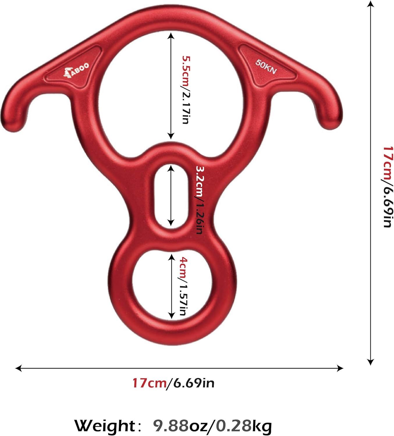 Rappelling Belaying Azarxis 50KN Rappel Gear 8 Descender with Large