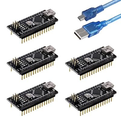 Emakefun Nano V3.0, Nano Board ATmega328P 5V 16M Micro-Controller Board with USB Cable for Arduino (Pre-soldered Nano 5pcs)