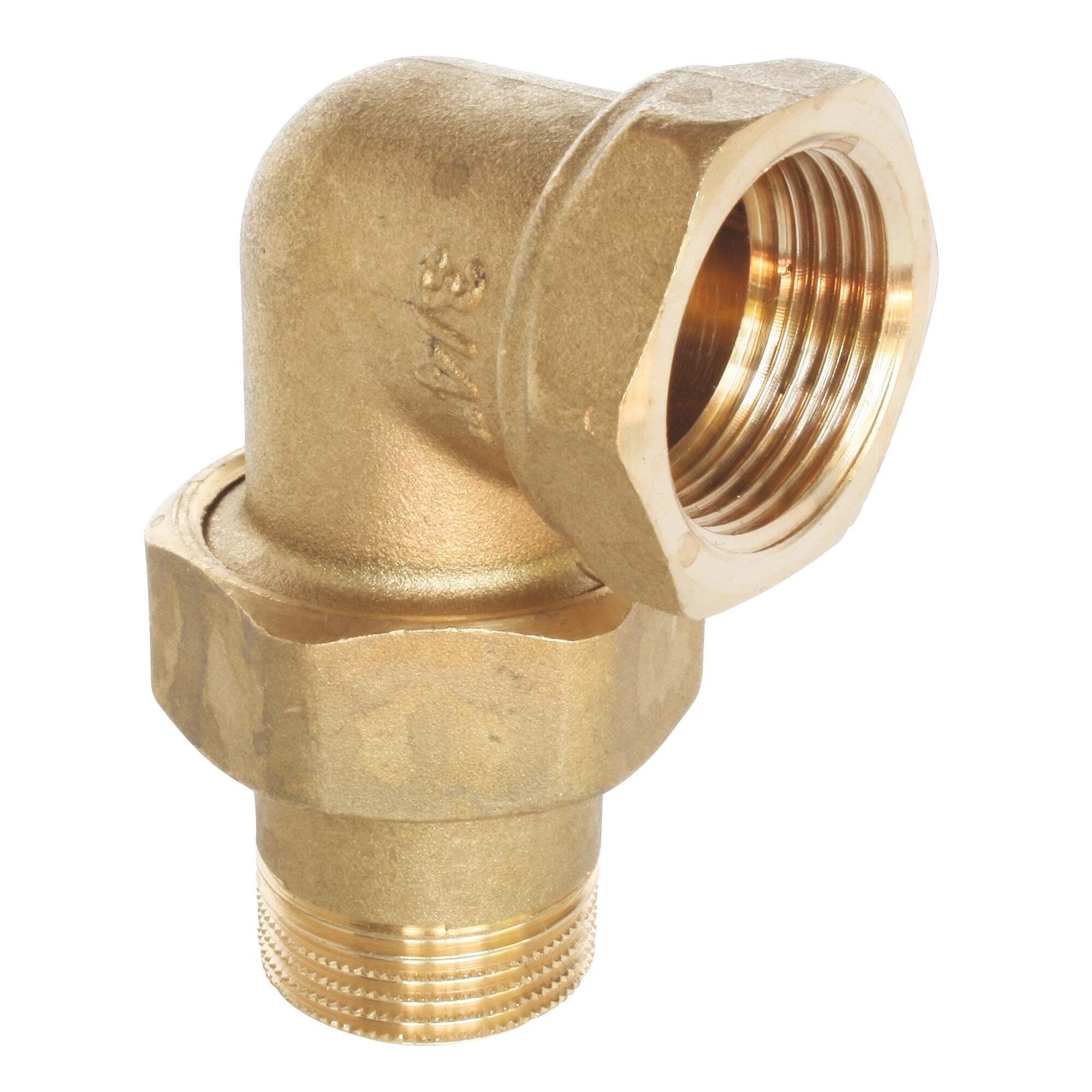 SOMATHERM FOR YOU //283-15 Ellenbogen MF Messing Brass Union Elbow-Male Female, Gray, 15/21 (1/2")