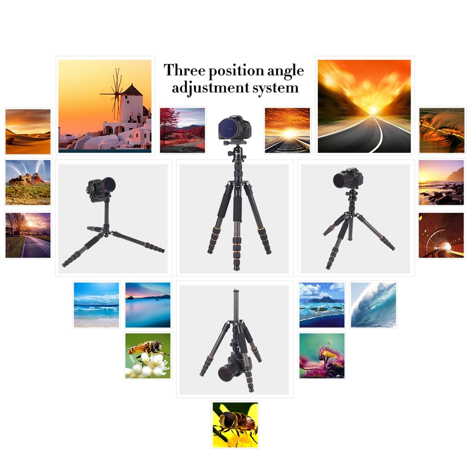 ZOMEI Carbon Fiber Q666C Tripod Heavy Duty Lightweight Travel with 360 Degree Ball Head Compact for Canon Sony, Nikon, Samsung, Panasonic, Olympus, Kodak, Fuji, Cameras and DSLR