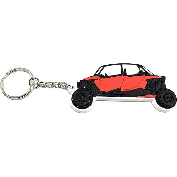 UTVDistribution Polaris RZR Keychain - Flexible Rubber Keychain With 3D Raised Logo, Choose Your Color
