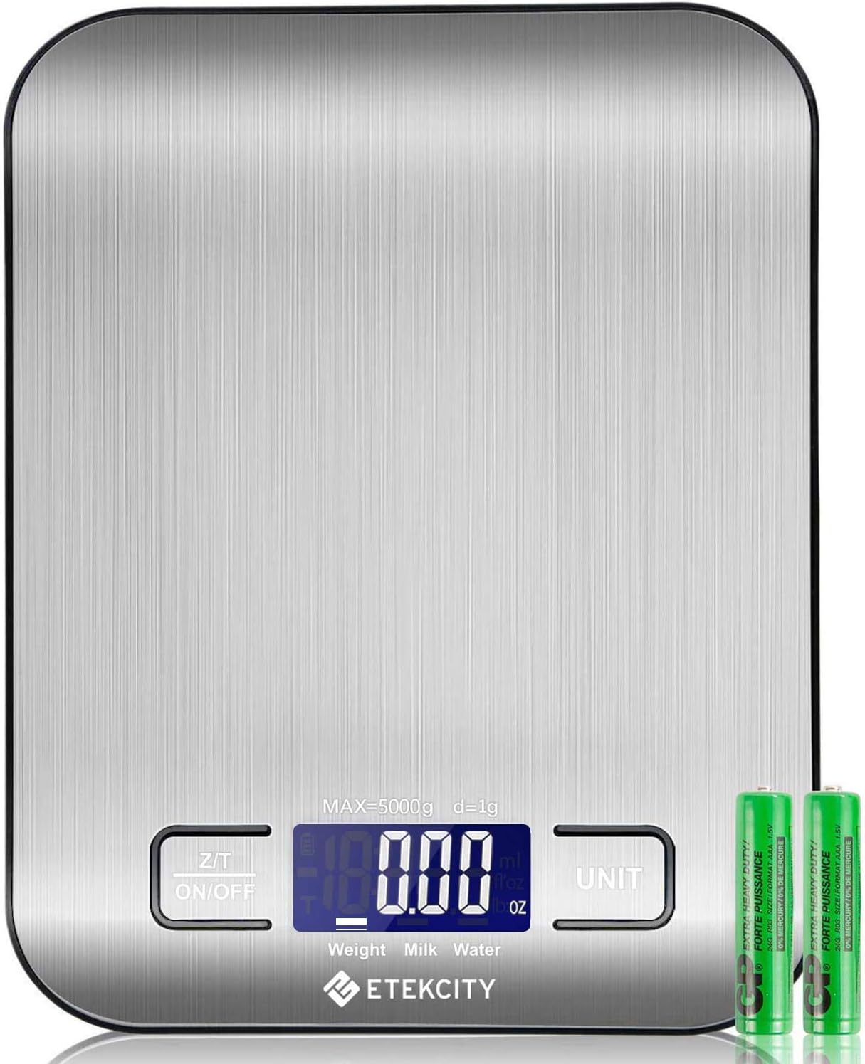 Etekcity Digital Kitchen Scales, Professional Food Weighing Scales with Premium Stainless Steel, Backlit LCD Display