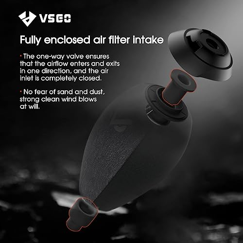 VSGO Falcon-S Air Blower For Camera Cleaning – Dust Filter, Magnetic Buckle, Long & Short Nozzles (V-B03E Model)