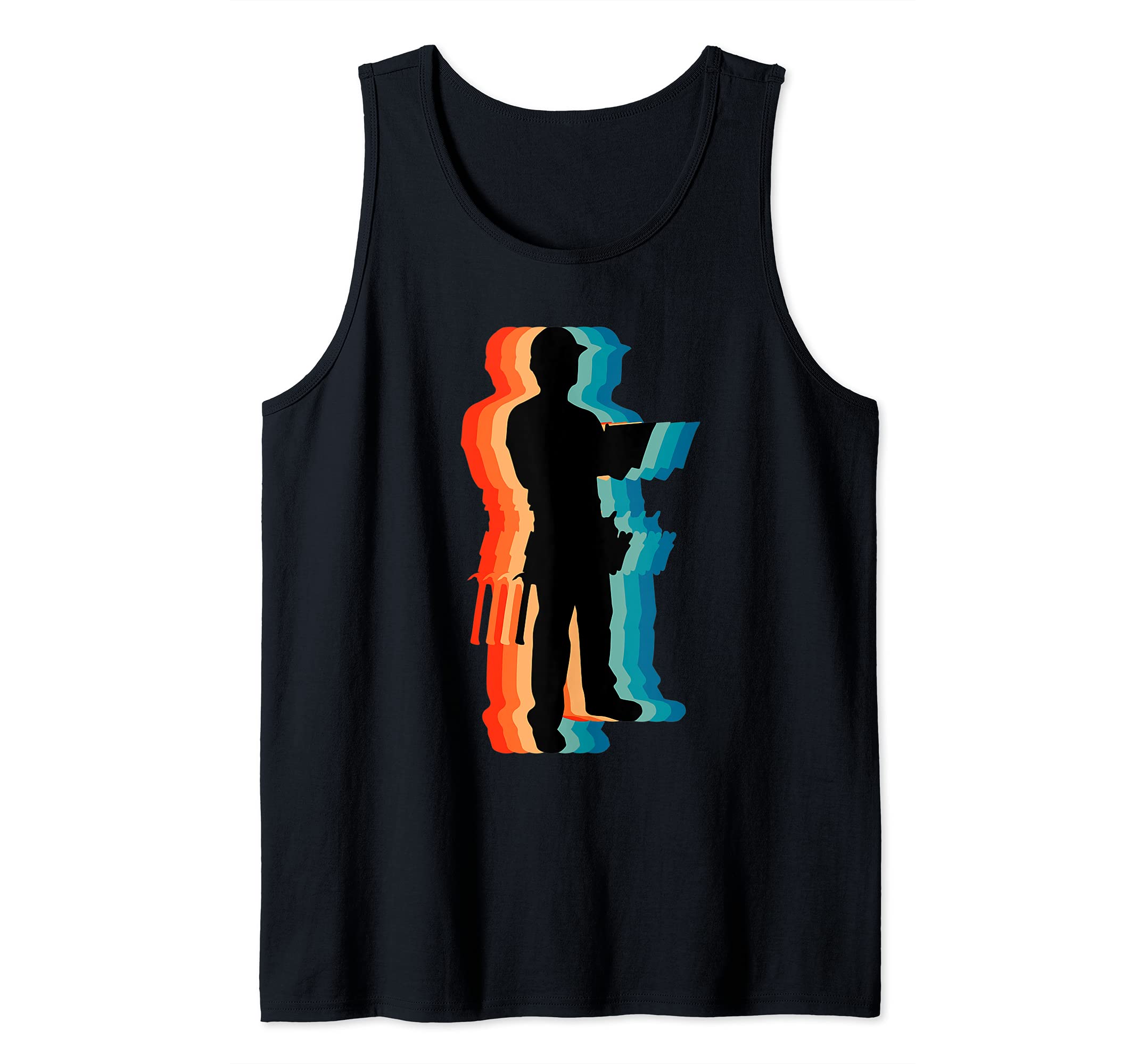 Proud Construction Worker Papa, Retro Vintage Tank Top