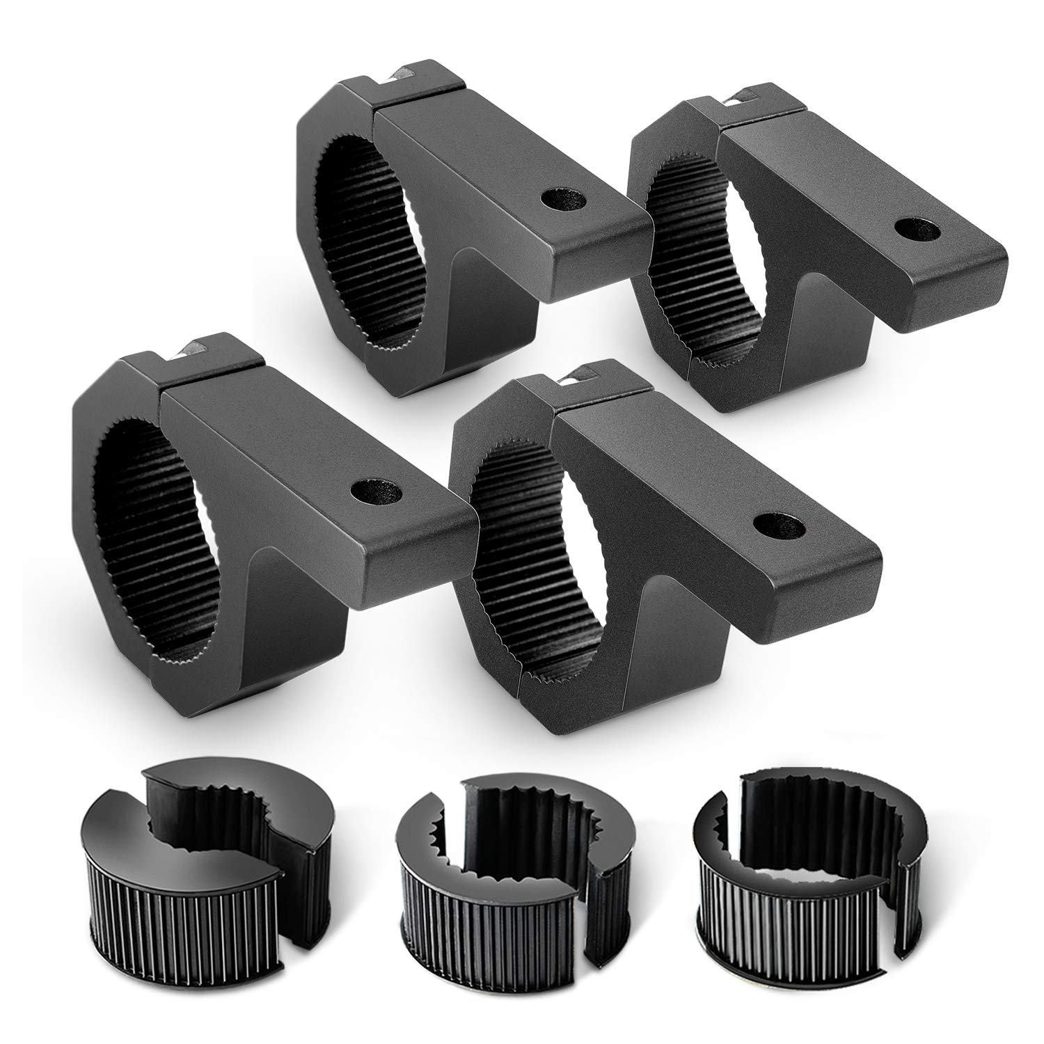 Photo 1 of Nilight - 90020D 4PCS Mounting Bracket Kit LED Off-Road Light Horizontal Bar Tube Clamp Roof Roll Cage Holder,2 Years Warranty, Black