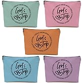 5 Pcs Girls Trip Gifts Favors, Girls Weekend Gifts Makeup Bag, Bestie Gifts Weekend Bag Travel Gifts Vacation Cosmetic Bag, Friendship Gifts for Women Sisters, Graduation Wedding Gifts Toiletry Bag