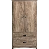 Prepac Salt Spring Rustic Wardrobe Closet with Drawers and 2 Doors, Farmhouse Armoire Portable Closet 22" D x 31.5" W x 58.75