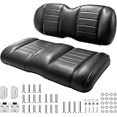 NOKINS Golf Cart Premium Front Seat fits EZGO TXT 1994-Up/RXV 2008-Up | Black Back&amp;Bottom Cushion Assembly Kit,Pre-Drilled Holes for OEM Fit,Golf Cart Accessories