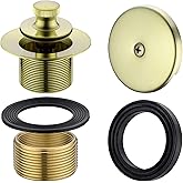 Anpean Brass Bathtub Drain Kit, Lift and Turn Tub Drain Kit with Overflow Faceplate, Brushed Gold