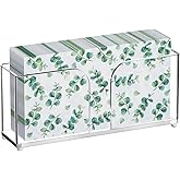 hiwafifi Napkin Holder, Guest Towel Holder for Bathroom with Non-Slip Pads, Acrylic Clear Napkin Holder Stand for Kitchen Dining Counter Table, Disposable Hand Towel Dispenser, Hotel Bathroom Decor