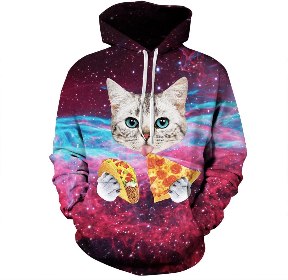 Unisex Realistic 3D Print Galaxy Pullover Hoodie Hooded Sweatshirt