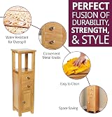 Hallowood Furniture Waverly Oak Open Top Tower Slim Storage Cabinet view 3