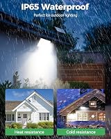 LOTMOS 342 LED Solar Security Lights Outdoor Motion Sensor Remote 3 Modes Cool view 5