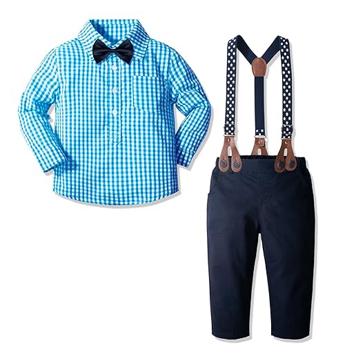 Yilaku Baby Boys Dress Clothes Formal Wedding Outfits Suspender