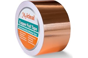 Meideal Copper Foil Tape (2inch X 66 FT) with Dual Conductive Adhesive for Guitar and EMI Shielding, Electrical Repairs, Crafts, Garden, Stained Glass, Paper Circuits, Soldering, Grounding