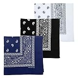 MDSTYLE 3 PCS 100% Cotton Bandana for Men & Women