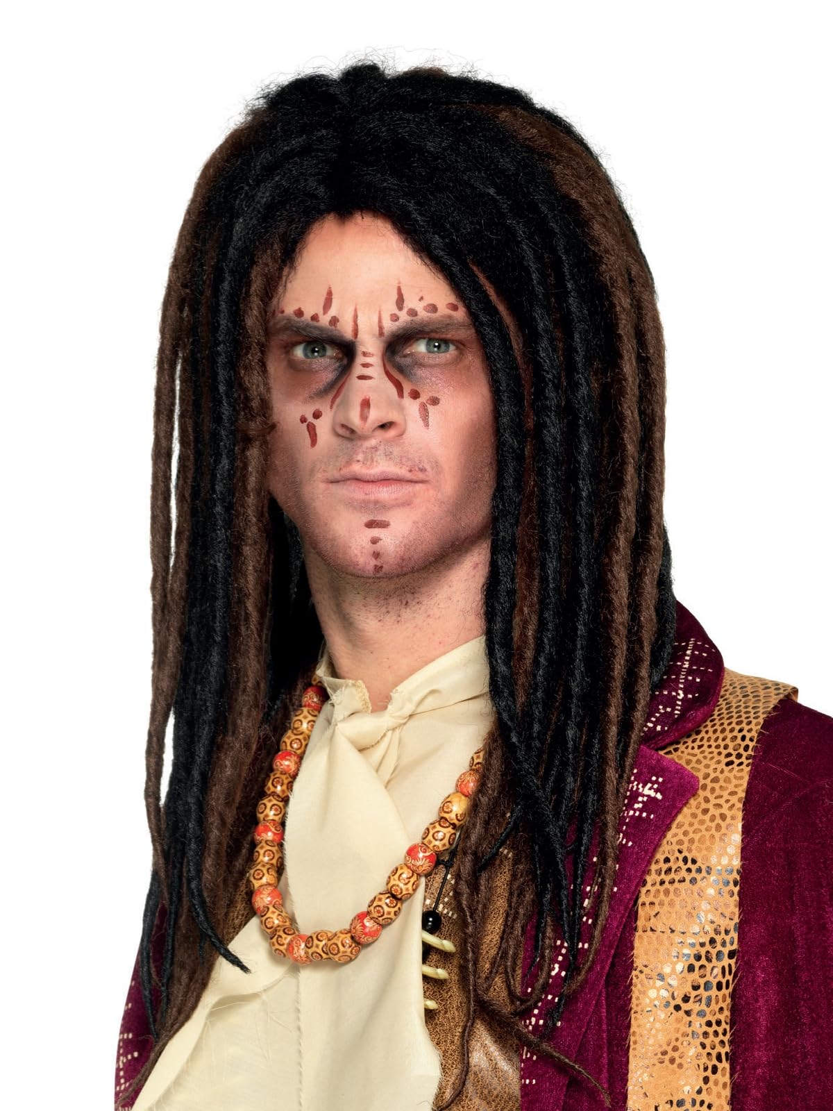 Smiffys Deluxe Voodoo Dreadlock Wig, Brown & Black , Halloween Fancy Dress Accessory, Voodoo Woman Dress Up Wigs