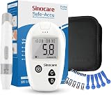 Sinocare Safe Accu Blood Glucose Monitor Kit with Strips Case UK mmol/L