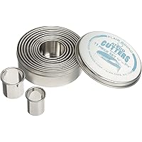 Ateco Plain Edge Round Cutters in Graduated Sizes, Stainless Steel, 11 Pc Set