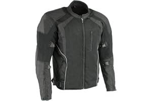 Milwaukee Leather MPM1793 Black Armored Mesh Motorcycle Jacket for Men - All Season Biker Jacket