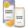 Homesick Scented Candles for Home (Evening Unwind) - 13.75 oz Long-Lasting Natural Soy Wax Blend Jar Candle Gifts for Women & Men, 60-80 Hours Burn Time - Notes of Valencia Orange, Melon & Moss