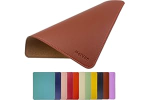 MelVan PU Leather Mouse Pad with Stitched Edge, Wood Mouse Pad, Waterproof Gaming Mouse Pad Mat for Computers, Laptop, Office