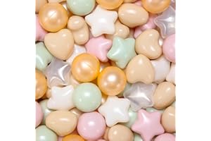 STARBOLO Star Ball Pit Balls for Toddlers - 50 100 200 500 Pack BPA Free Crush Proof Plastic Balls for Ball Pit, Gift for Kids Toddlers Birthday Christmas Decor Giant Friendship Banner Props