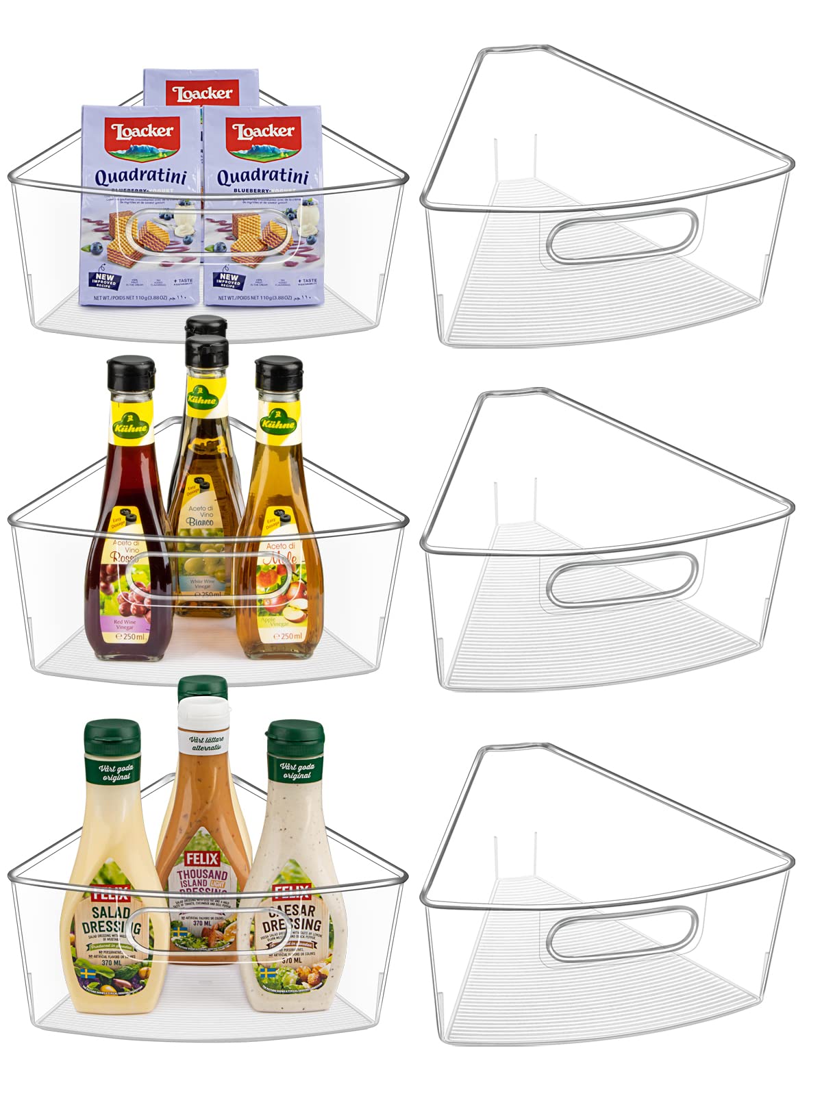 JEISSLIA Lazy Susan Cabinet Organizer Bins for