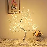 JOINTWIN Fairy Light Tree 108 Led Twinkle Tree Fairy Light Spirit Tree Lamp Battery/USB Operated 6 Hours Timer Function with 8 Lighting Mode Silver Adjustable Branches Home Decoration(Warm White)
