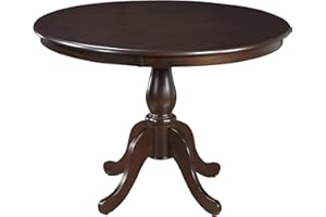 Carolina Chair & Table Fairview Round Dining Table – Classic American Style Furniture, Seats 2-4 Person Wooden Top Pedestal Base Table for Kitchen or Dining Room (Espresso, 42")