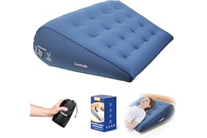 Luxtude Inflatable Wedge Pillow for Sleep Apnea, Travel Wedge Pillow for Back Pain Relief, Knee Leg Elevation Support, Inflat