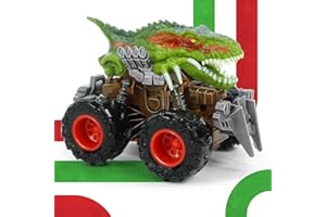 Oriate Dinosaur Monster Truck 4-7 Push and Go Toys 3-5, Friction Powered ATV Velociraptor Dino Stunt Play Trucks for Kids Boys Girls 3 Years and Up 209-G2