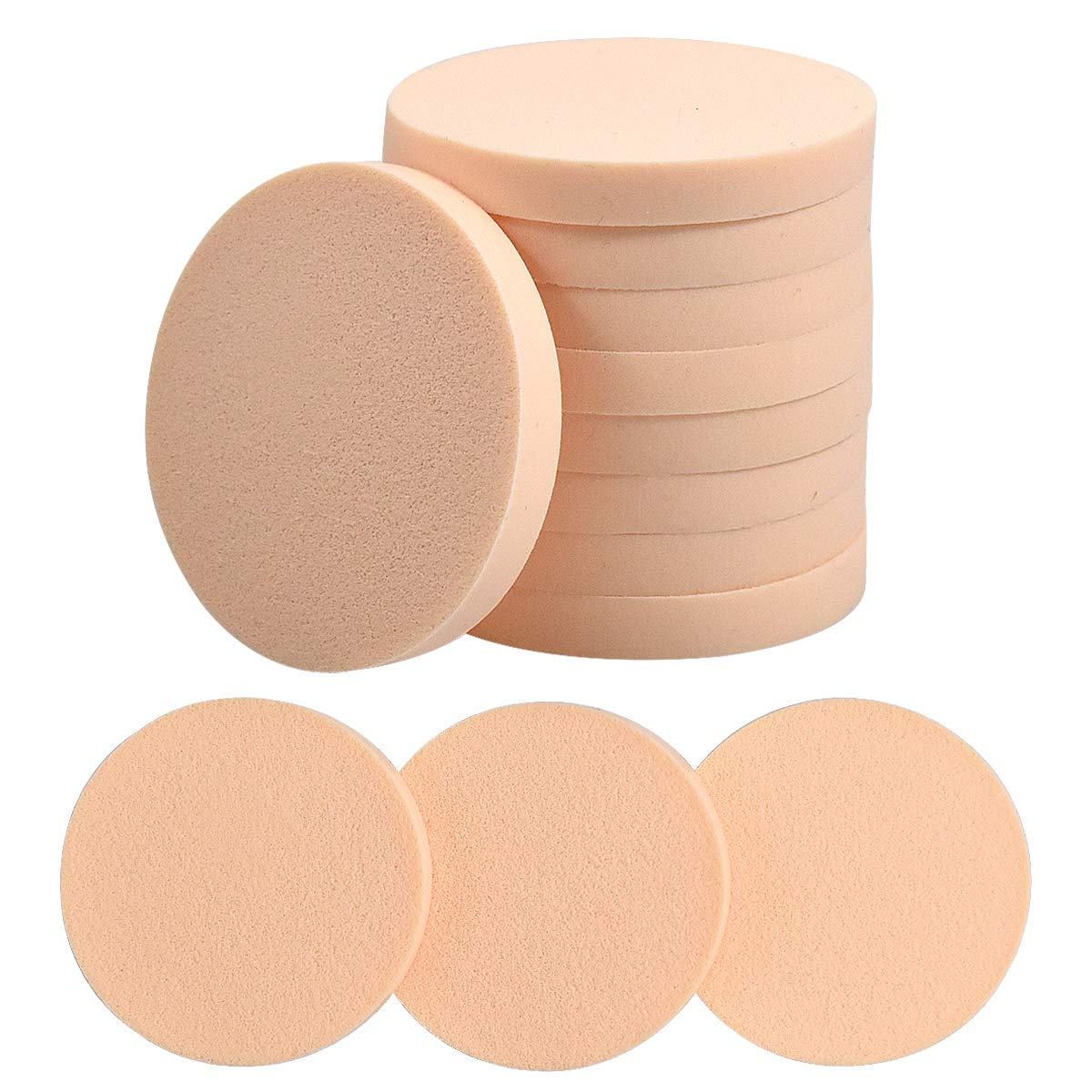Dokpav 12 Pack Complexion Makeup Sponge, Face Paint Sponge Set, Round Sponge Puff for Liquid Foundation, Creams, and Powders