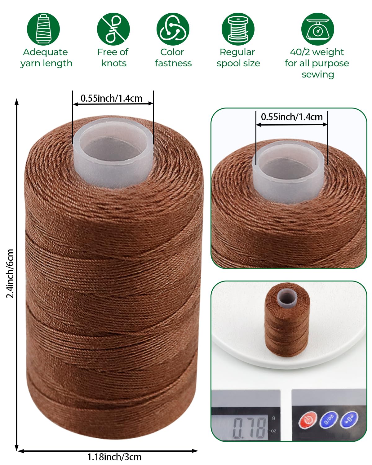 FIVEIZERO 5 Rolls Hair Extension Thread Sewing Threads Hair Weave Threads with 30 Pieces T/C/J/I Needles Using for Hand Sewing,Hair Extensions,Wig Making Hair Extensions Modelling Crafts CJ