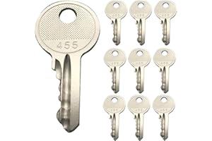 MIKMAYTOO Ignition Keys, 10 Pack 455 for Boom Lifts Scissor Lift Genie Skyjack Terex, Heavy Equipment Forklift Key