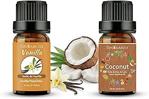 Sedbuwza Coconut Vanilla Essential Oil Gift Set, Coconut Oil Vanilla Oil for Skin, Massage, Diffuser, Aromatherapy