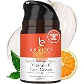 Beauty by Earth Vitamin C Face Cream - USA Made with Organic & Natural Ingredients, Skin Brightening Cream for Face, Discoloration Correcting & Anti Aging Moisturizer for Face with Antioxidants