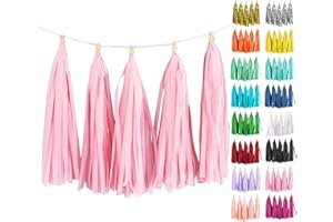 ODDODDY Light Pink Tissue Paper Tassels Garland Banner for Party Birthday Wedding Decoration Baby Shower Table Decor Balloon (20 Pcs)
