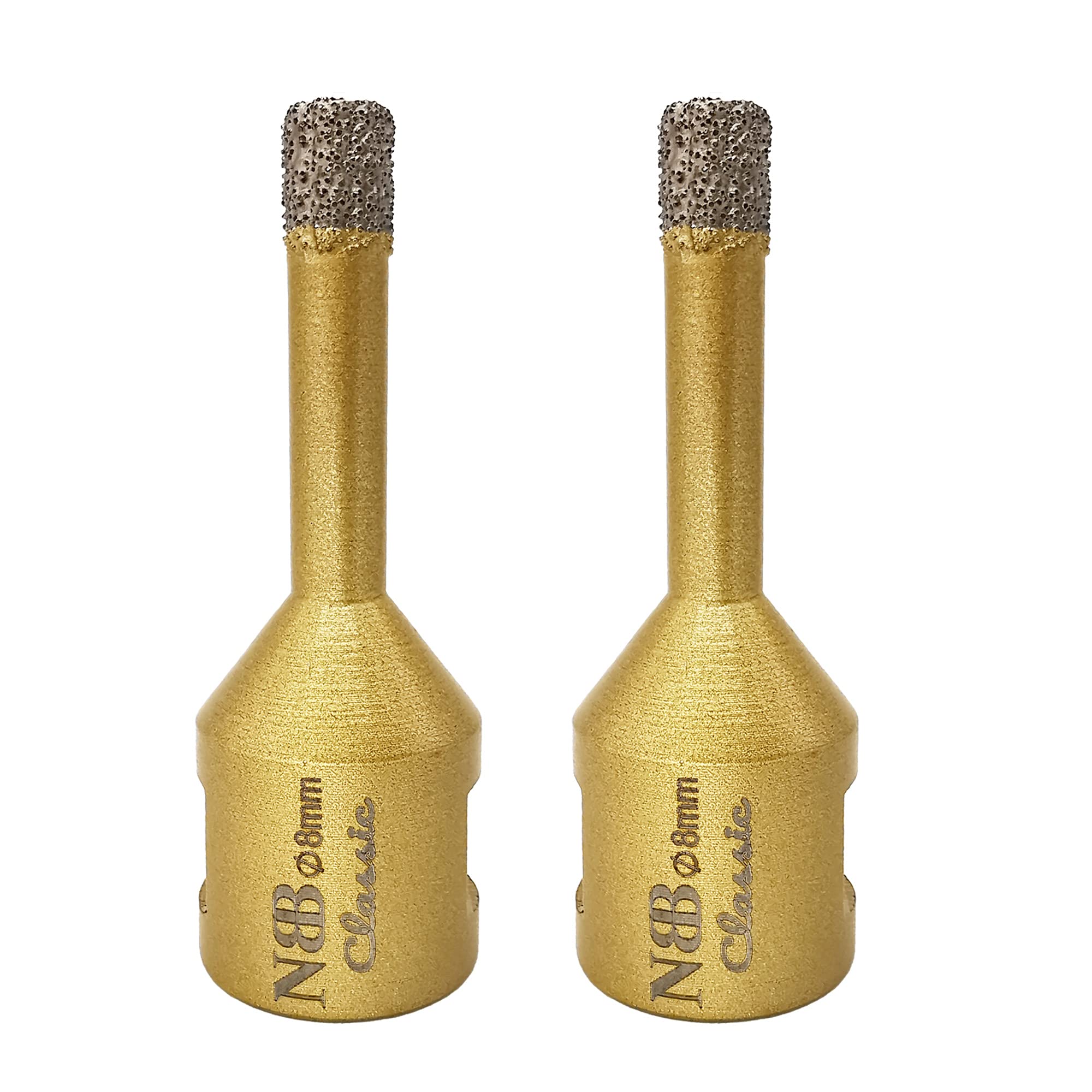 NBB vacuum brazed diamond hole saw with M14, Classic Golden type, diamond drill bit for dry or wet drilling professionally on hard porcelain, ceramic, tile, granite, marble, for angle grinder(2, 8mm) — image 1