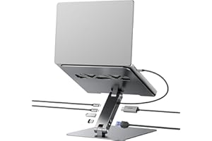 BENFEI Laptop Stand with USB C 6in1 Docking Station, HDMI 4K@60Hz,Gigabit Ethernet, 100W Power Delivery, 10Gbps 1*USB C 3.2 a