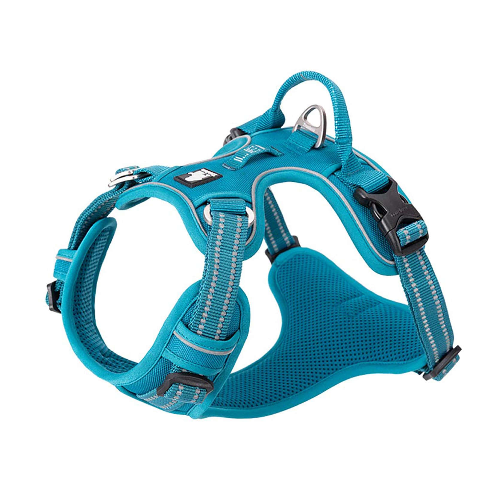 Dog Harness No Pull Adjustable Reflective Step-in Soft Nylon For Small Large Pet TLH56512(S, Blue)