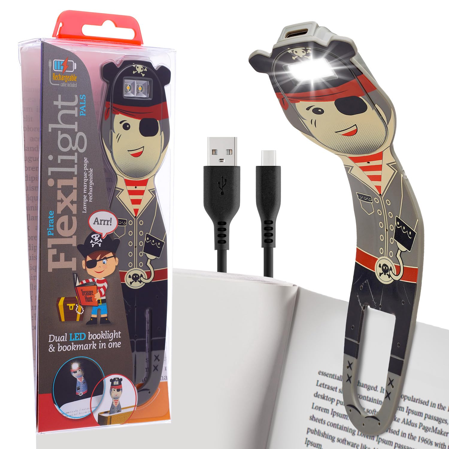 Flexilight Reachargeable Reading Light | 2 in 1 Bookmark Book Light | LED Clip On Reading Lamp | Children and Adult Book Torch | Book Accessories | Gift for Readers, Book Lovers.