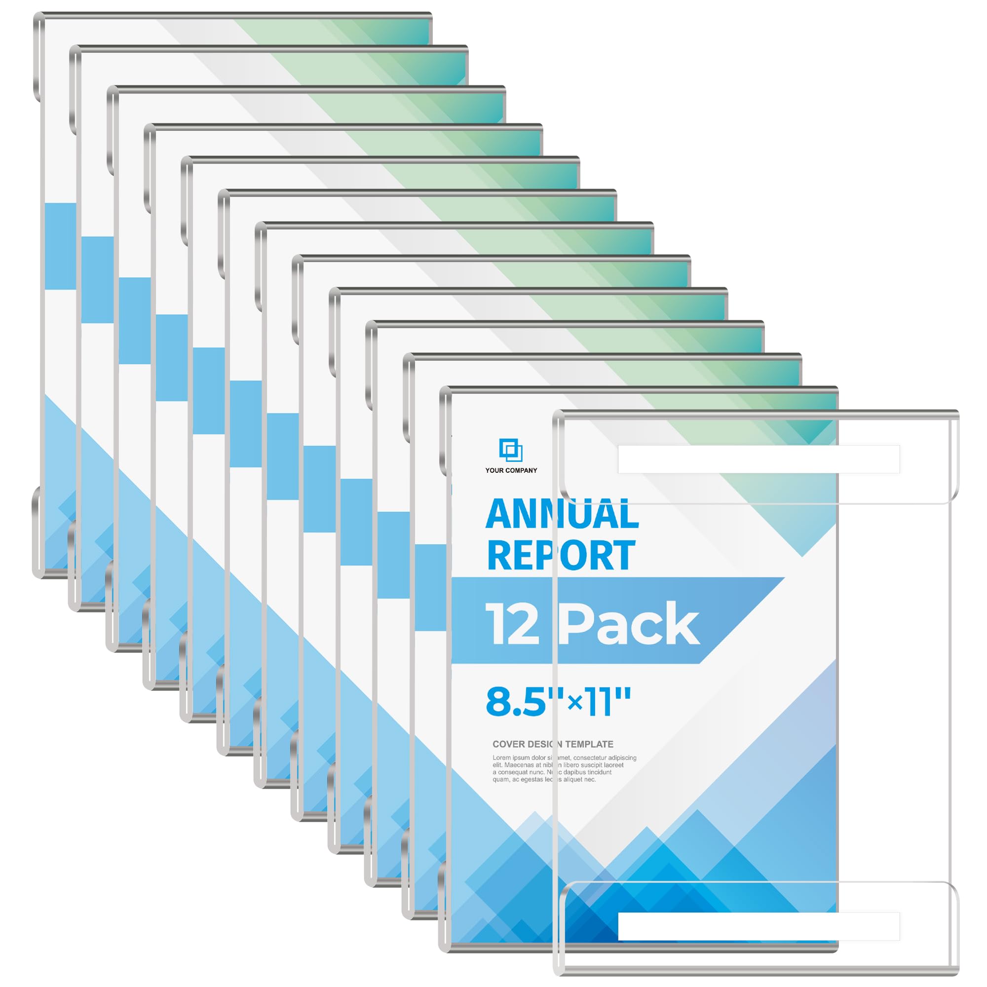 Photo 1 of 12 Pack 8.5x11 Acrylic Sign Holder Wall Mount, Plastic Wall Signs Acrylic Frame Photo Menu Flyer Display Holders with Adhesive Tape for Office, Home, Store, Restaurant - No Drilling