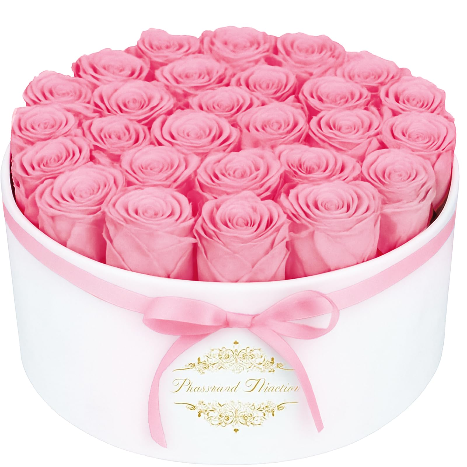 Photo 1 of 17 Forever Flowers in a Luxury Suede Box, Preserved Roses Birthday Gifts for Women, Romantic Anniversary Valentines Day Gifts for Her Girlfriend Wife, Pink