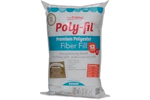 Fairfield The Original Poly-Fil, Premium Polyester Fiber Fill, Soft Pillow Stuffing, Stuffing for Stuffed Animals, Toys, Cloud Decorations, and More, Machine-Washable Poly-Fil Fiber Fill, 12-ounce Bag