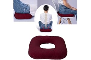 WURONSA Donut Pillow for Tailbone Pain Relief Seat Cushion, Orthopedic Hemorrhoid Pillow, Postpartum Pregnancy Pressure Ulcer Pillow, Sitting Pressure Relief, for Home, Office, and Car (Dark Red)