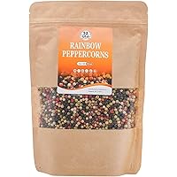 52USA Rainbow Pepper 12oz, Peppercorn Blend of Grinder, Whole White Peppercorns, Red Peppercorn, Black Pepper Mix